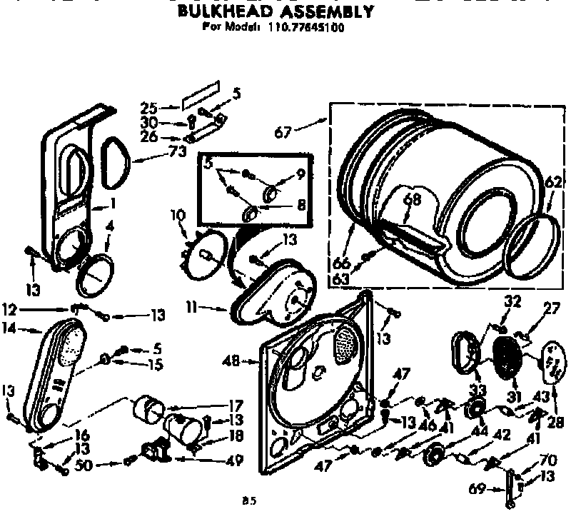 Kenmore 11077645100 burner assembly diagram