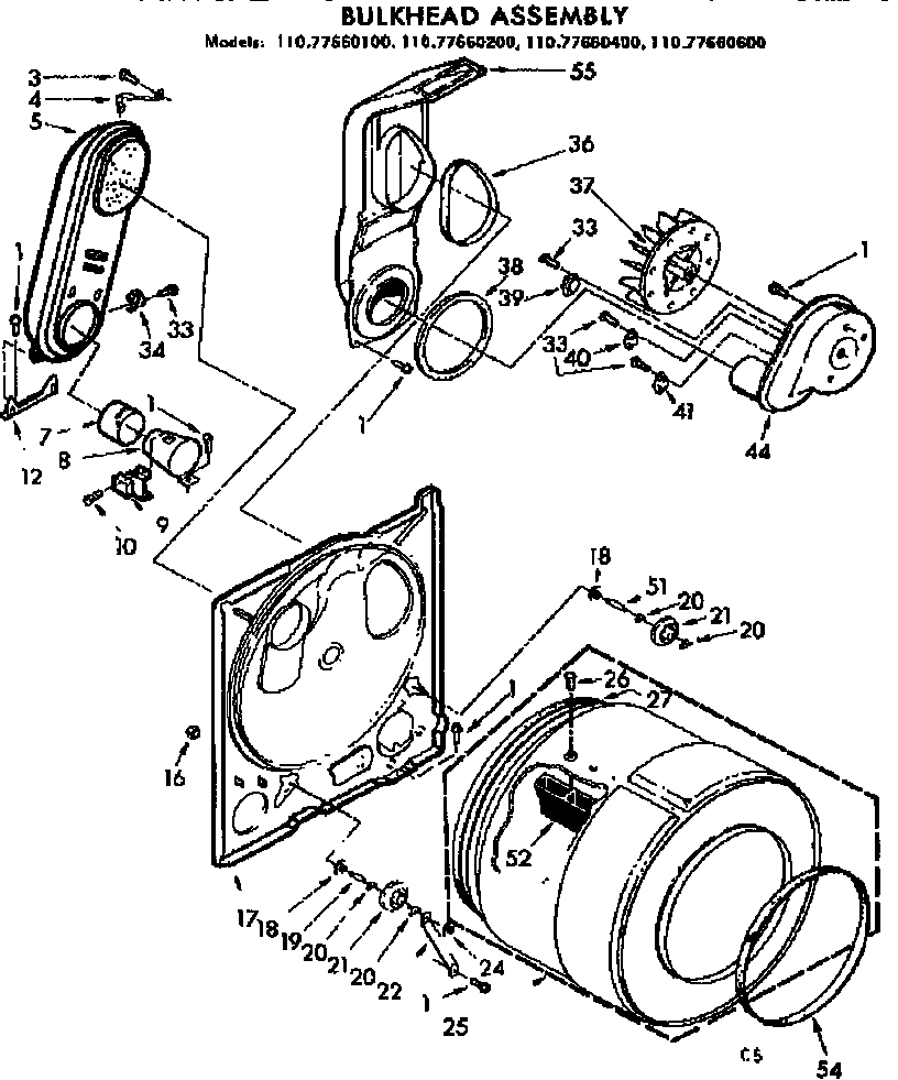 Sears 11077660600 bulkhead assembly diagram