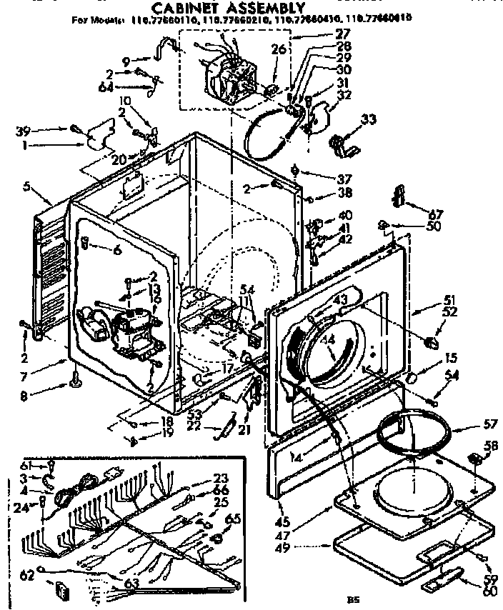 Sears 11077660110 cabinet assembly diagram