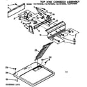 Sears 11077670400 top and console assembly diagram