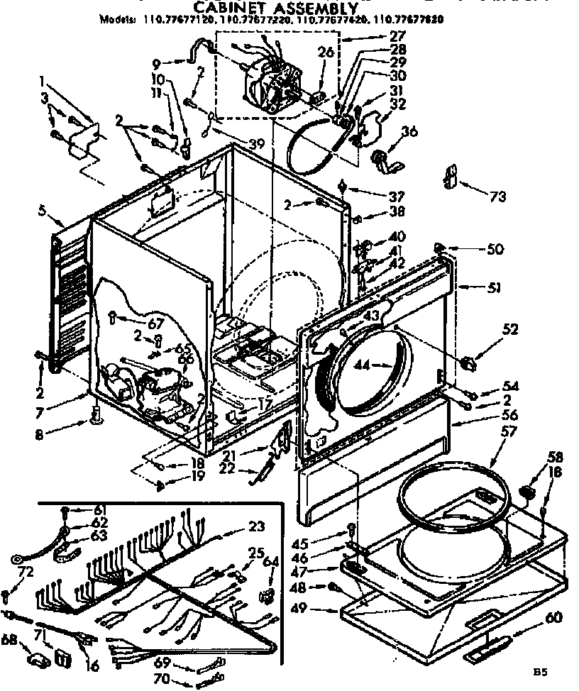 Sears 11077677620 cabinet assembly diagram