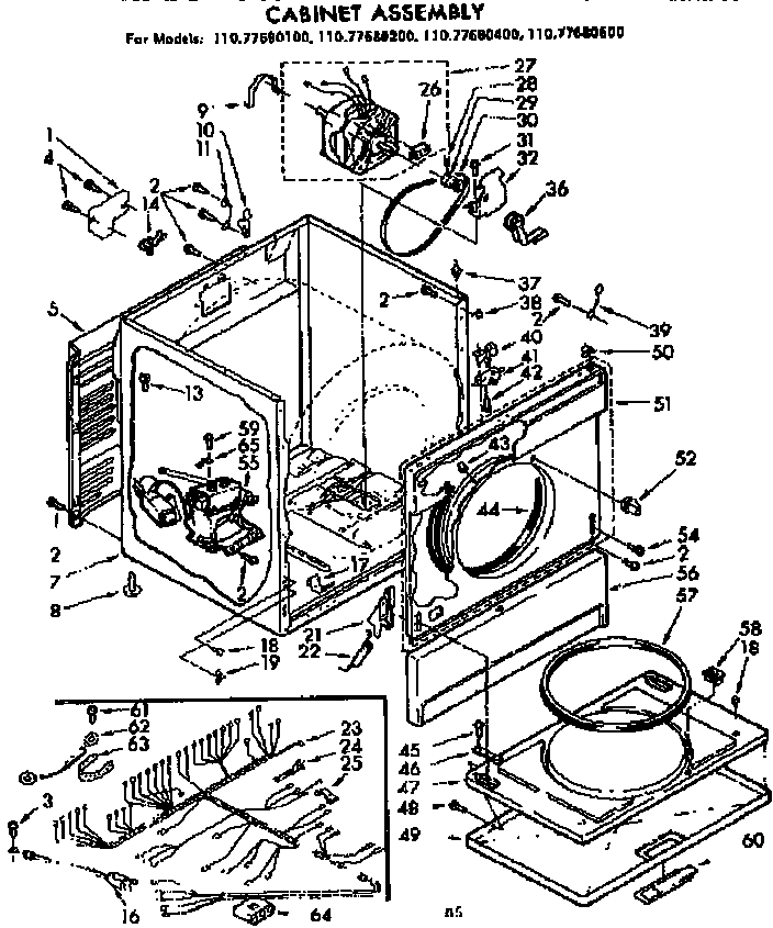 Sears 11077680600 cabinet assembly diagram