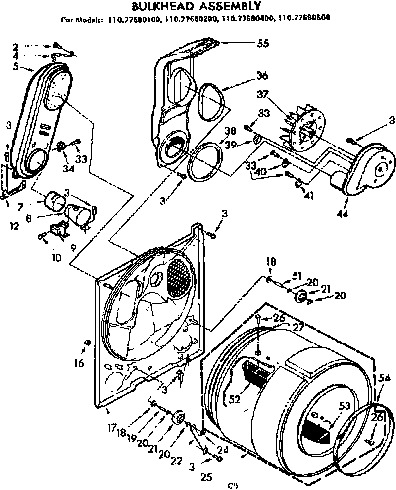Sears 11077680600 bulkhead assembly diagram