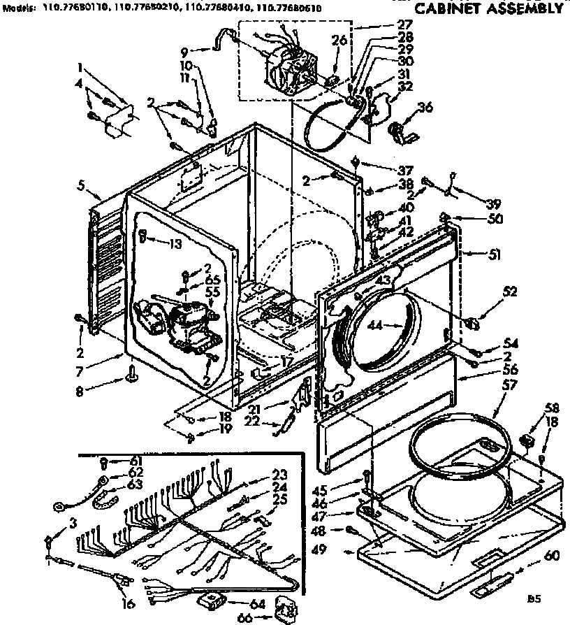Sears 11077680110 cabinet assembly diagram