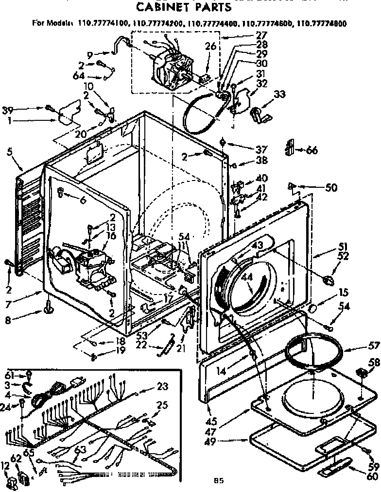 Sears 11077774200 cabinet parts diagram