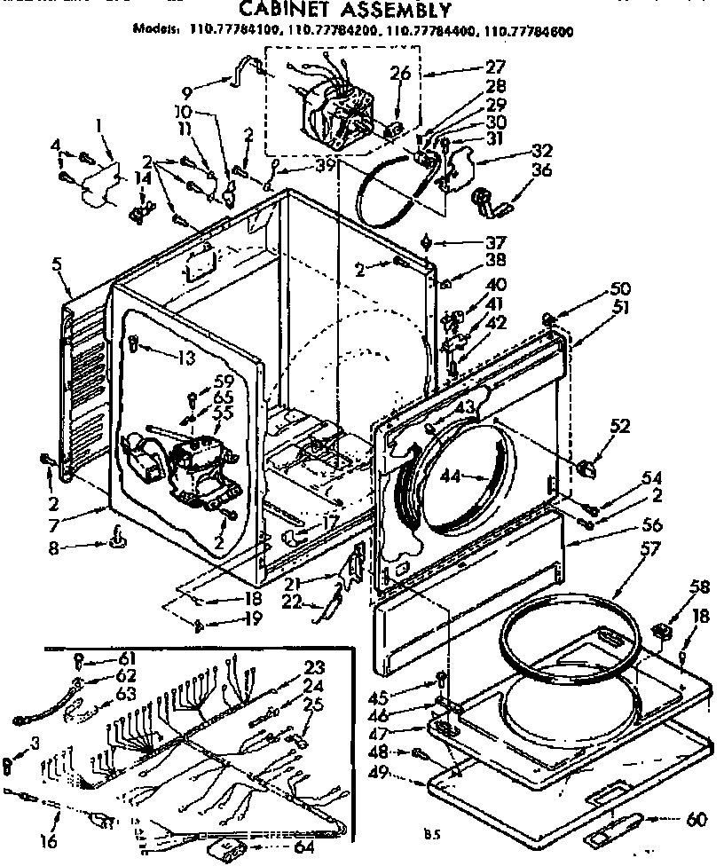Sears 11077784200 cabinet assembly diagram