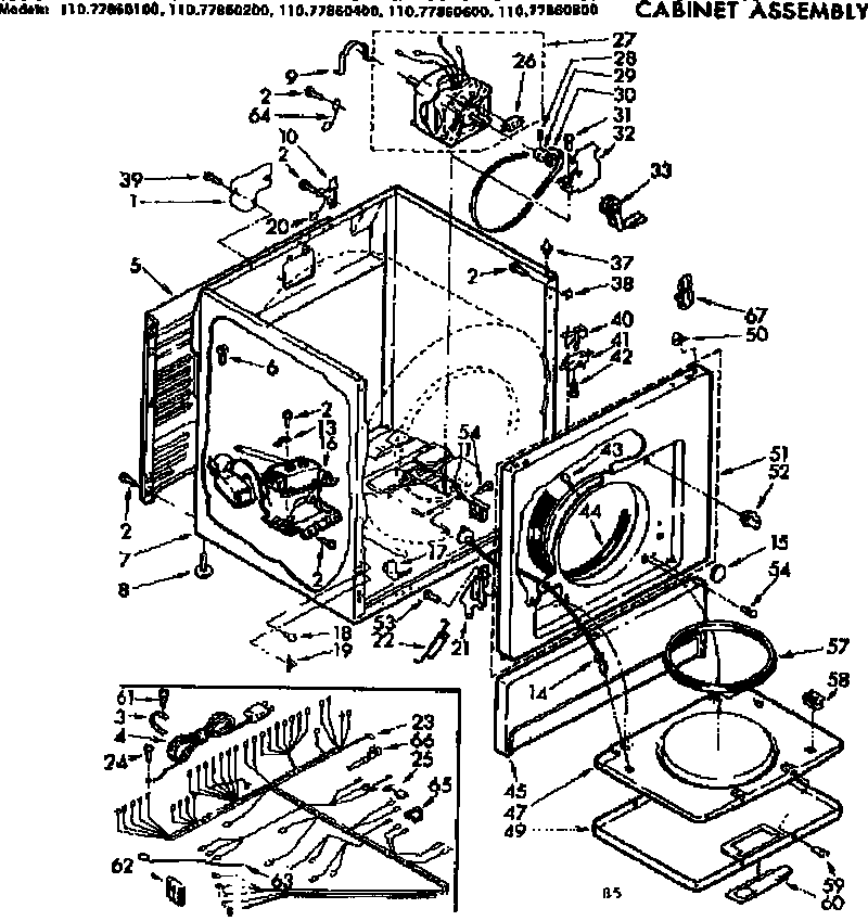 Sears 11077860200 cabinet assembly diagram