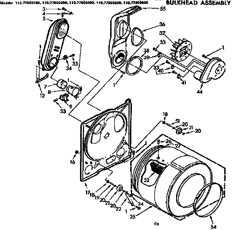Sears 11077860200 bulkhead assembly diagram