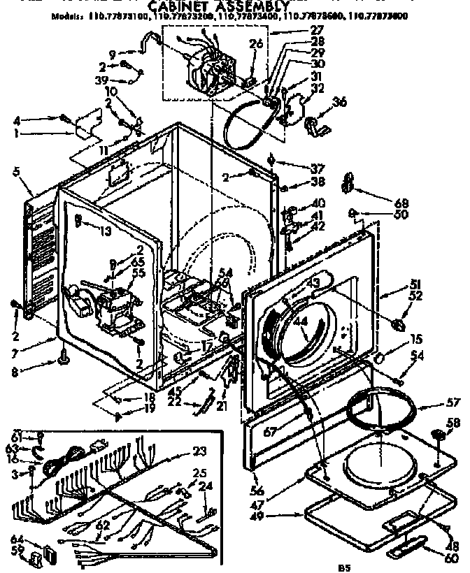 Sears 11077873200 cabinet assembly diagram