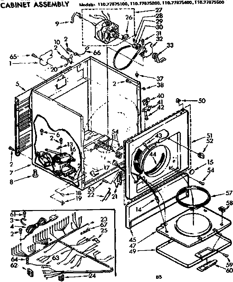 Sears 11077875400 cabinet assembly diagram