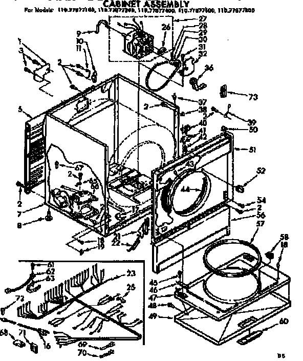 Sears 11077877100 cabinet assembly diagram