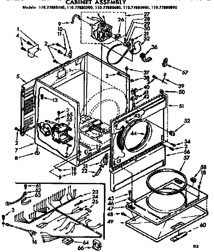 Sears 11077880100 cabinet assembly diagram