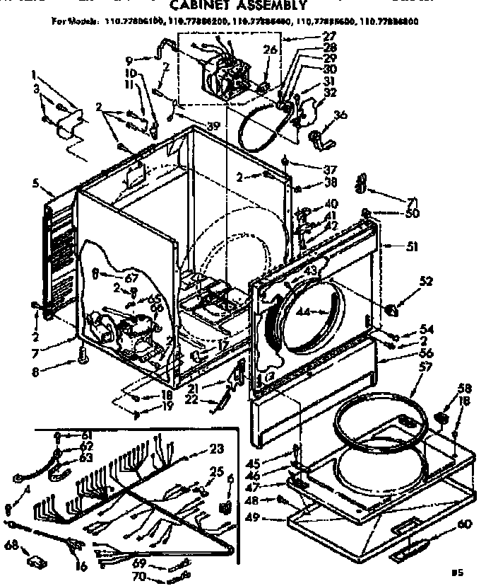 Sears 11077885200 bulkhead assembly diagram