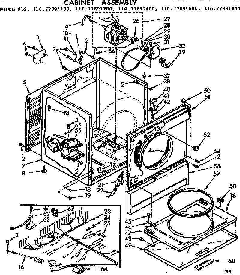 Sears 11077891100 cabinet assembly diagram