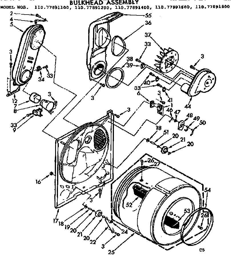Sears 11077891100 bulkhead assembly diagram