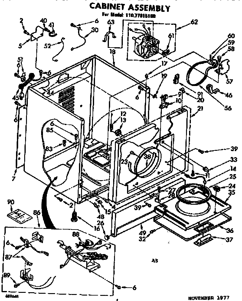 Sears 11077915100 cabinet asm diagram