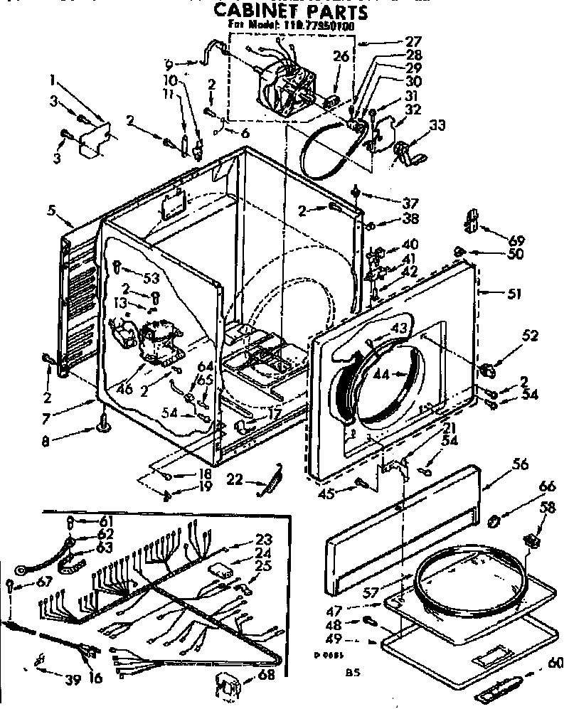 Sears 11077950100 cabinet parts diagram