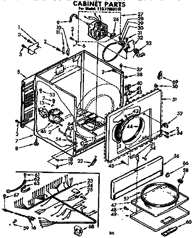 Sears 11077950110 cabinet parts diagram