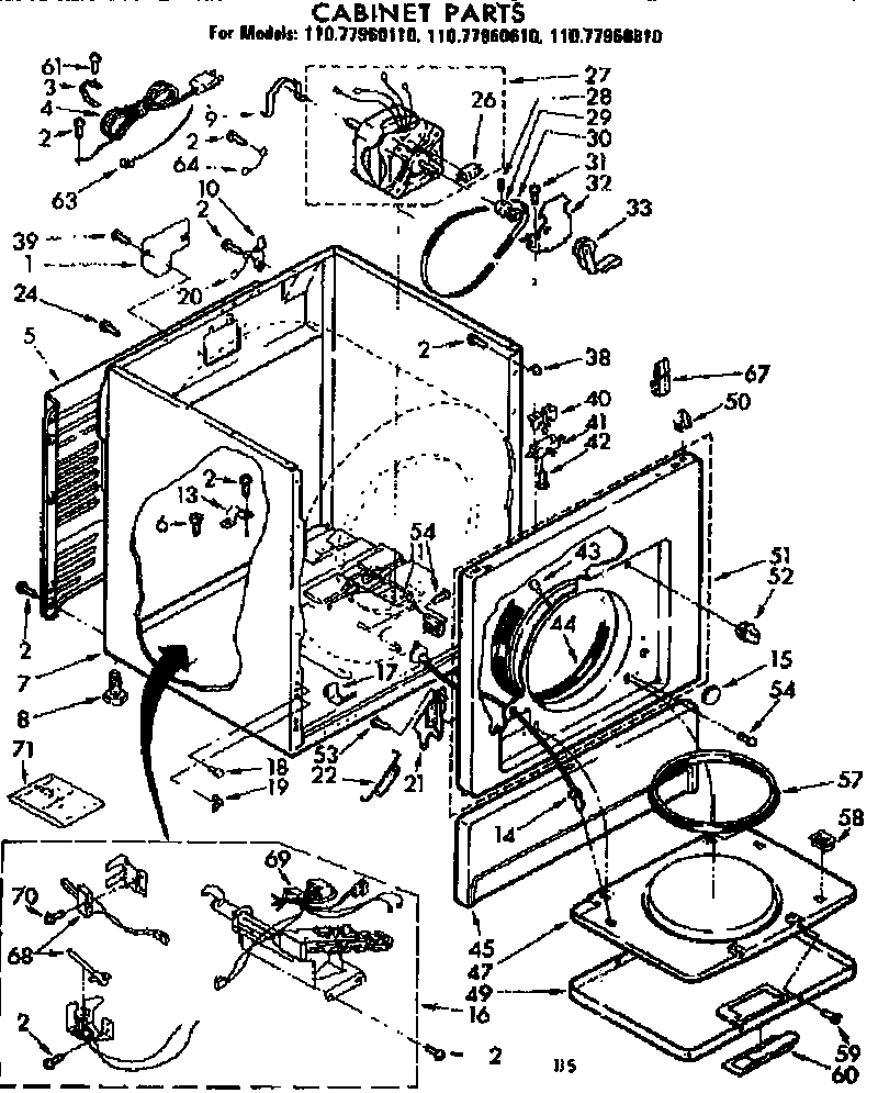 Sears 11077960810 cabinet parts diagram