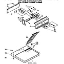 Sears 11077965100 top and console parts diagram