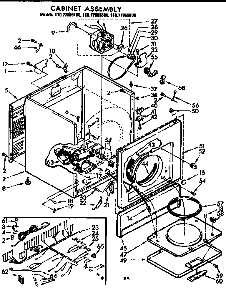 Sears 11077965600 cabinet assembly diagram