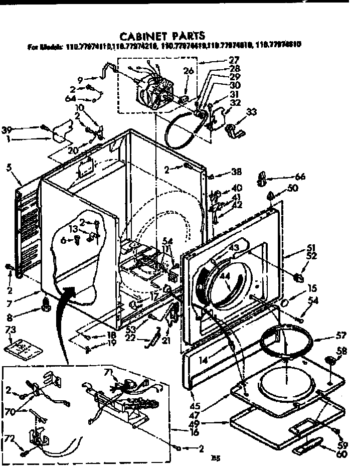 Sears 11077974410 cabinet parts diagram