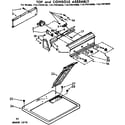 Kenmore 11077975600 top and console assembly diagram