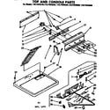 Kenmore 11077975220 top and console parts diagram
