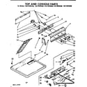 Kenmore 11077975830 top and console parts diagram