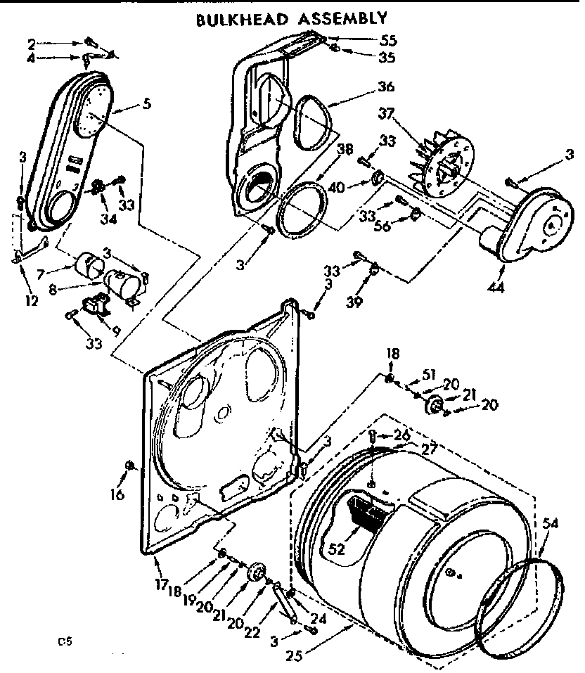 Kenmore 11077985800 bulkhead assembly diagram