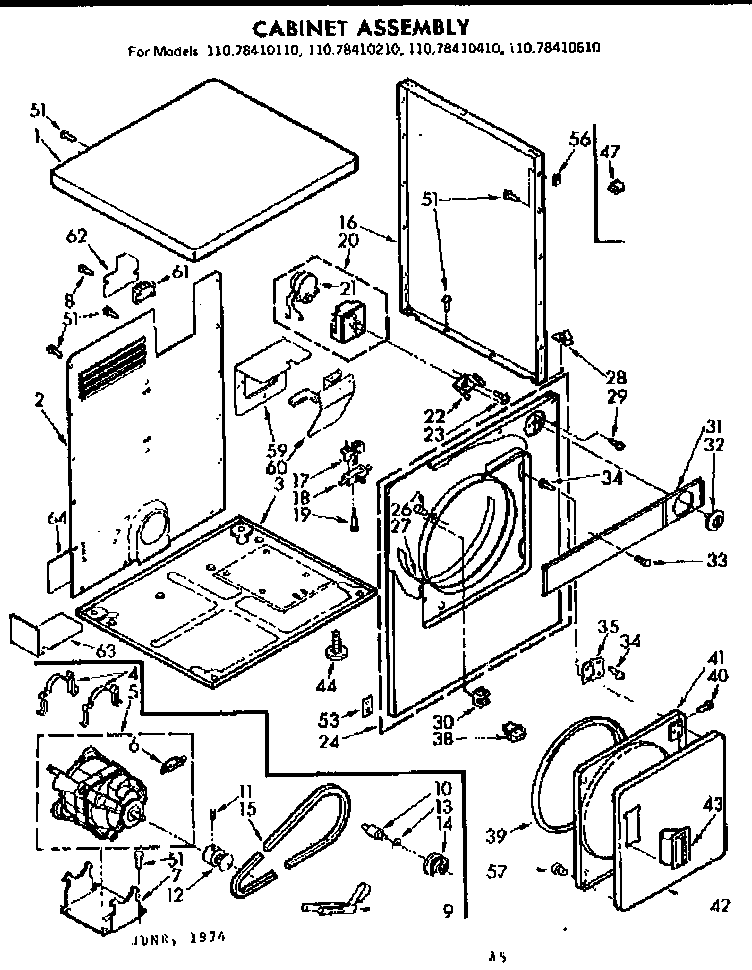 Kenmore 11078410410 cabinet asm diagram
