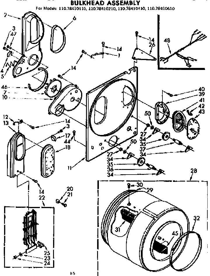 Kenmore 11078410410 bulkhead asm diagram