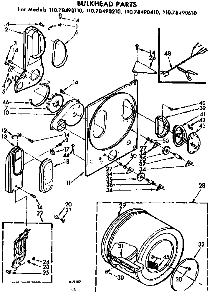 Kenmore 11078490210 bulkhead parts diagram