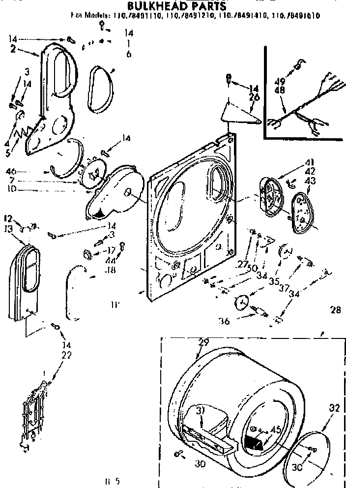 Kenmore 11078491610 bulkhead asm diagram