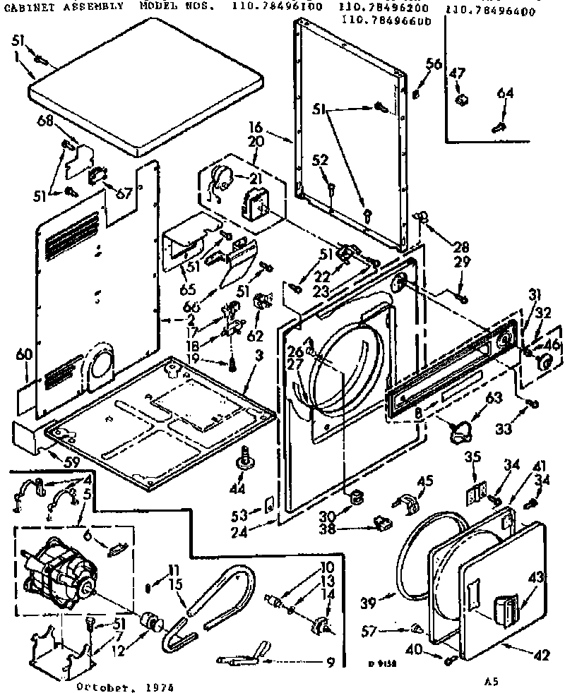 Kenmore 11078496100 cabinet assembly diagram
