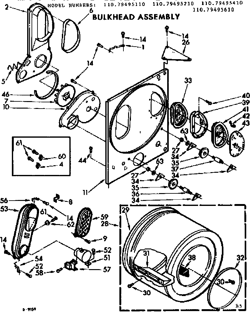 Kenmore 11079495210 bulkhead assembly diagram
