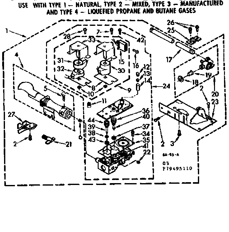 Kenmore 11079495210 burner assembly 60 hz diagram