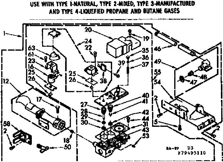Kenmore 11079495210 burner assembly 50 hz diagram