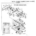 Kenmore 11081080200 top and console parts diagram