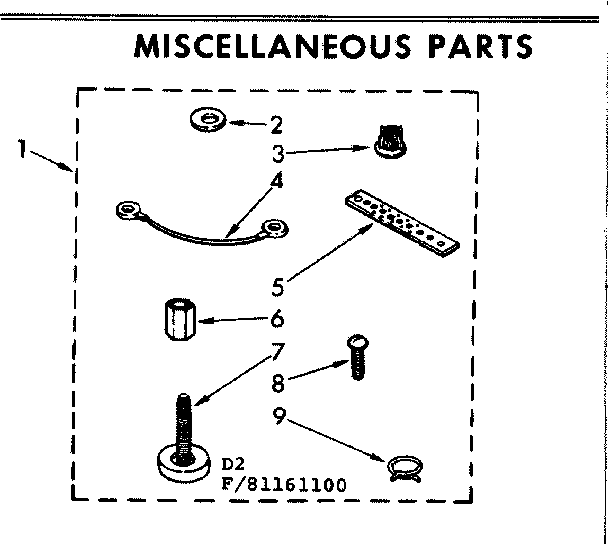 Kenmore 11081161800 miscellaneous parts diagram
