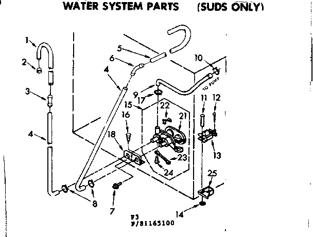 Kenmore 11085165800 water system parts suds only diagram