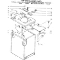 Kenmore 11081167220 top and cabinet parts diagram