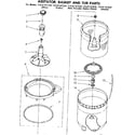 Kenmore 11081167220 agitator, basket and tub parts diagram