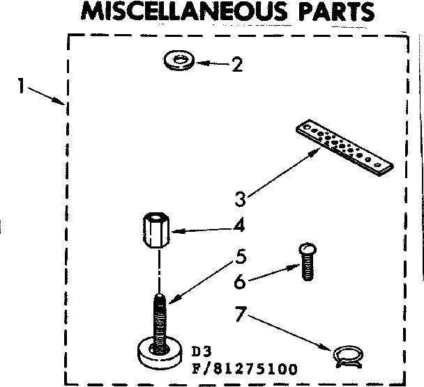 Kenmore 11081275200 miscellaneous parts diagram