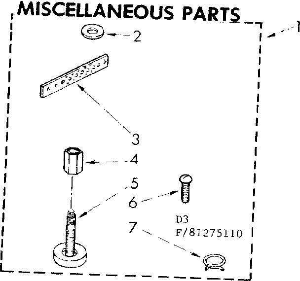 Kenmore 11081275810 miscellaneous parts diagram