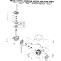 Kenmore 11081275210 brake clutch gearcase motor and pump parts diagram