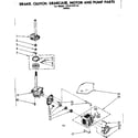 Kenmore 11081310110 brake, clutch, gearcase motor and pump parts diagram
