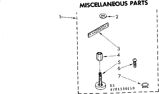 Kenmore 11081350110 miscellaneous parts diagram