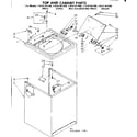 Kenmore 11081361200 top and console parts diagram