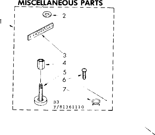 Kenmore 11081361810 miscellaneous parts diagram